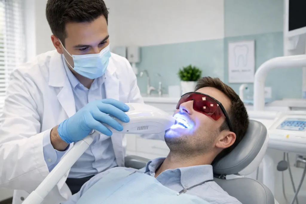 professional teeth whitening London clinic procedure