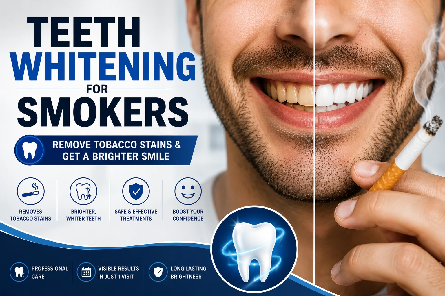 Teeth whitening for smokers